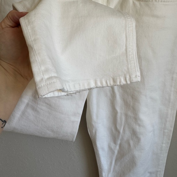 Agolde White Denim High Rise Riley Crop Straight Leg Jeans Womens 29 Casual - Picture 3 of 8